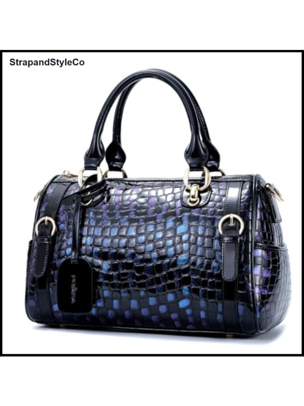 Genuine Leather Top-Grain Cowhide Crossbody Satchel Purse Tote Bag